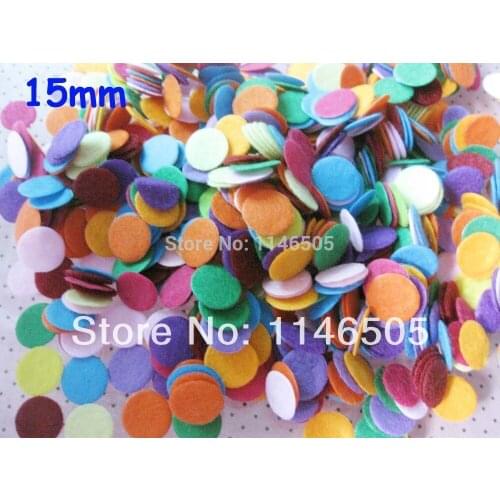 200PCS Mixed Color 15mm Felt Appliques for DIY Sewing Supplies craft accessorie Sew-On scrapbooking products