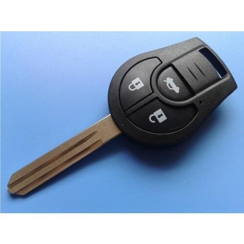 3 Buttons Replacement Remote Key Shell Case For Nissan Sunny March With Uncut Blade Fob Key Blank