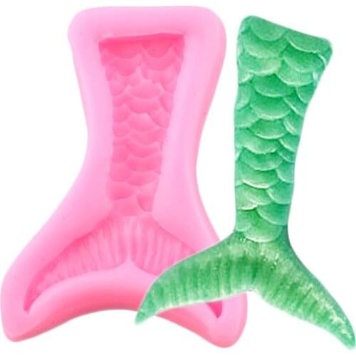 3D Fish Tail Silicone Mold DIY Party Candy Clay Fondant Molds Cupcake Topper Cake Decorating Tools Chocolate Candy Resin Moulds