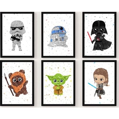 Disney Star Wars Abstract Poster Diy 5d Diamond Painting Diamond Mosaic Home Decor Cross Stitch Kits Diamond Embroidery Cuadros