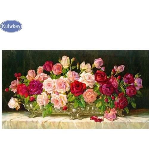 5D DIY Diamond Painting rose puzzle photo Full Square Embroidery Diamond mosaic Cross Stitch Rhinestone Mosaic wall sticker