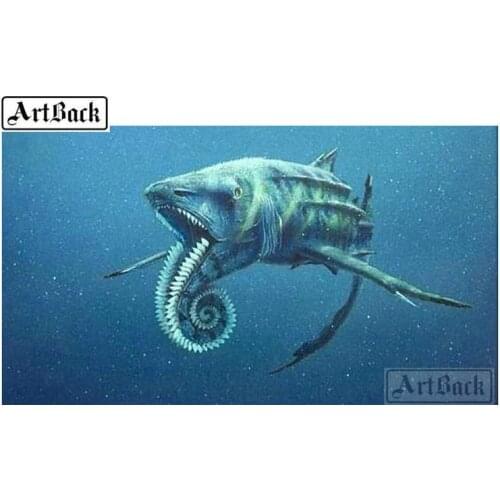 Sale sea animals 5d diy diamond painting shark icon full square drill diamond embroidery mosaic cross stitch living room decorat