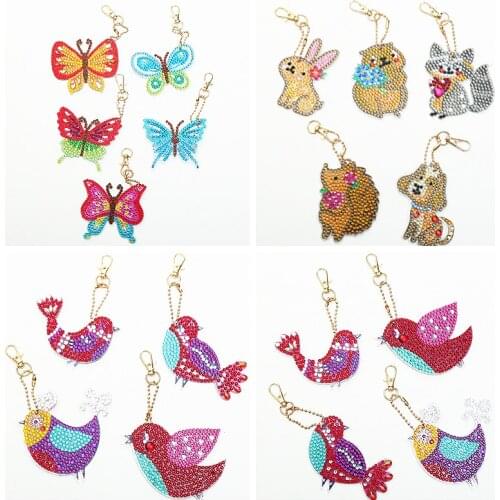 DIY Diamond Painting Keychain Rhinestone Embroidery Pendant DIY Craft Diamond Painting Cross Stitch KeyChain Christmas Gift