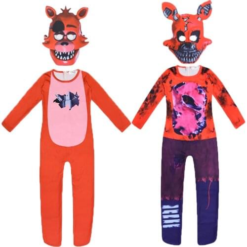 Anime Cosplay Five Nights At Freddys 4 FNAF Halloween Costume for Kids Boys Girls Horror Bodysuit Jumpsuits CC50M62