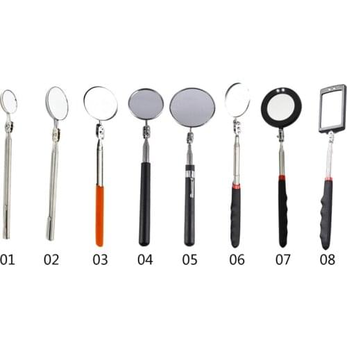 Car Telescopic Detection Lens Inspection Round Mirror 360 Repair Tool Stainless Steel Automotive Detection Tool Equipment