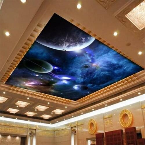 Beibehang Free Shipping 3D stereo mural wallpaper blue sky star KTV wallpaper ceiling silk cloth wallpaper wall painting