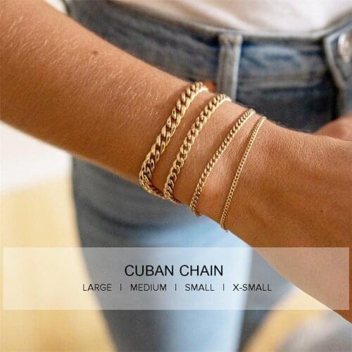 JUJIE Bracelets Curb Chain For Women 316L Stainless Steel Charms cuban chain Best Friend Bracelets Gifts Hip Hop Jewelry
