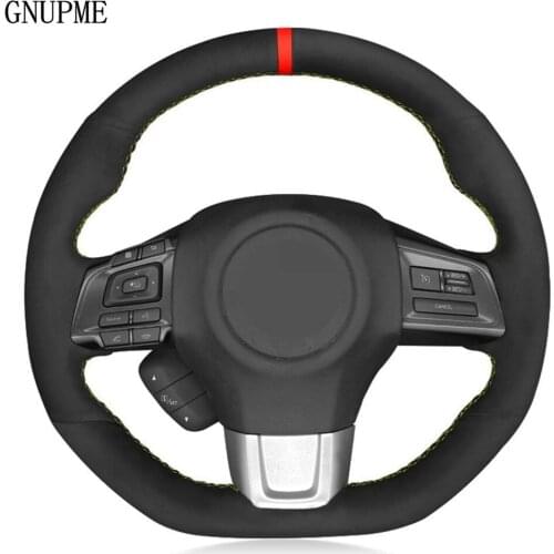 Black Suede Hand-stitched Car Steering Wheel Cover For Subaru WRX (STI) 2015-2019 Levorg 2015 2016 2017 2018 2019