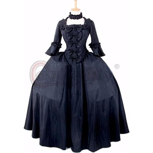 Cosplaydiy Medieval Victorian Womens Elegant Gothic Dress Costume Black Rococo Fancy Party Dress Wedding Dress L0516