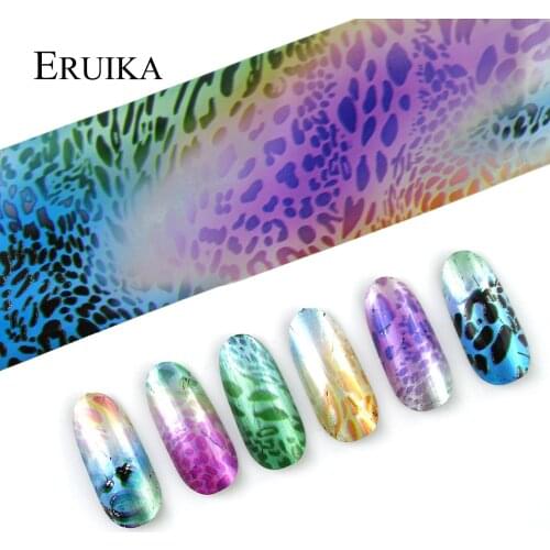 16pcs/set Colorful Leopard Print Foils for Nail Holographic Transfer Foil Decals Starry Paper Manicure Nail Art Decoration