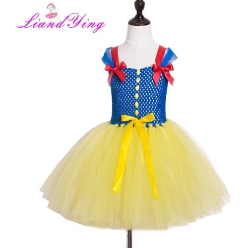 Kids Girl Tutu Dresses Children Tulle Clothes Toddler Baby Girl Princess Costume Snow White Cosplay Party Dress
