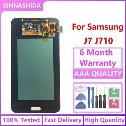 Super AMOLED J710 Display For Samsung Galaxy J7 2016 J710 SM-J710 J710F J710H LCD Display Touch Screen Digitizer Sensor Assembly