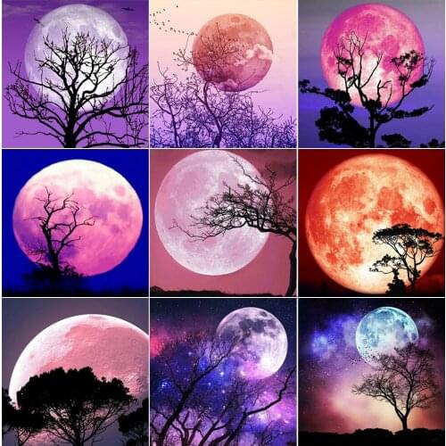 DOHAWIZS DIY Diamond Painting Moon Full Square Diamond Embroidery Landscape Art pictures Cross Stitch Kits Sale Home Decoration