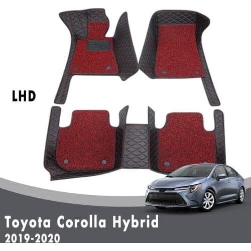 Luxury Double Layer Wire Loop For Toyota Corolla Hybrid 2020 2019 Car Floor Mats Carpets Auto Interior Accessories Leather Rugs