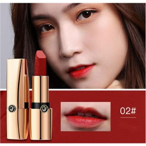 Glamorous Luxury Lipstick 6 Colors Micro-carved Nourish Lasting Moisturizing Waterproof Non-stick Cup Beauty Lip Makeup 3.8g