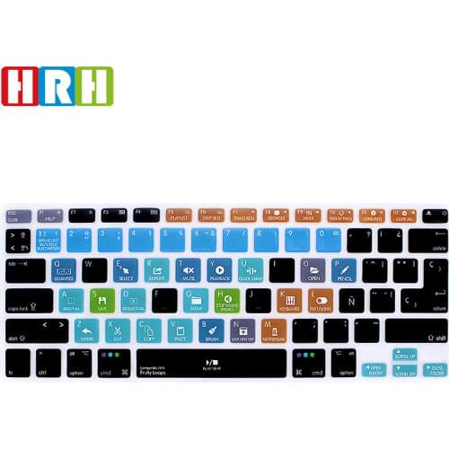 HRH FL Studio Fruity Loops Spanish Shortcuts Silicone Keyboard Cover Protector Keypad Skin For Mac Air Pro Retina 13"15"17"EU/US
