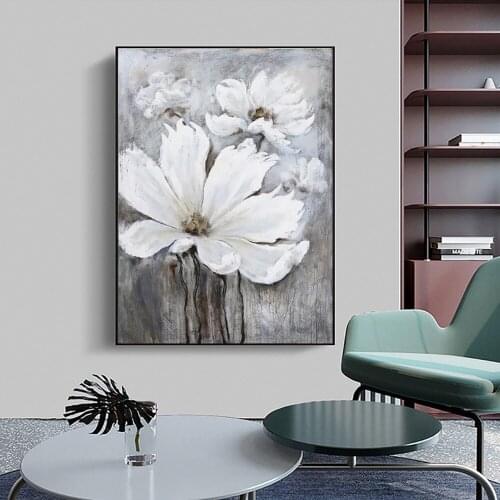 Large Size Abstarct Flower Oil Painting Hand Painted Modern Wall Art Living Room Home Decoration Canvas Oil Painting Unframed