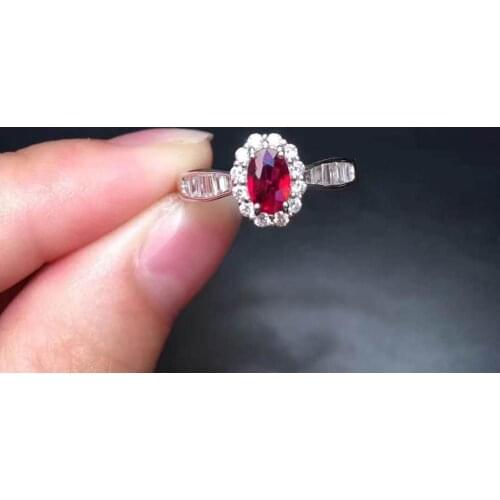 Natural and Real Ruby Ring Woman Ring 925 Sterling Silver Finger Ring For woman Wedding Party female Ring Gift Wholesale