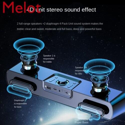 Computer Audio Desktop Home Small Speaker Bluetooth Strip Wired Laptop High Sound Quality Speaker