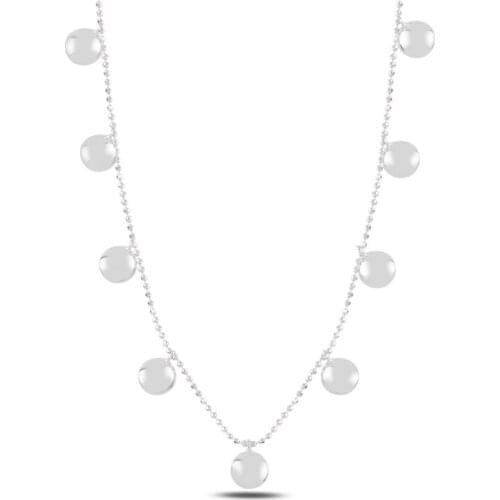 Silver 925 Sterling Round Dangle Necklace