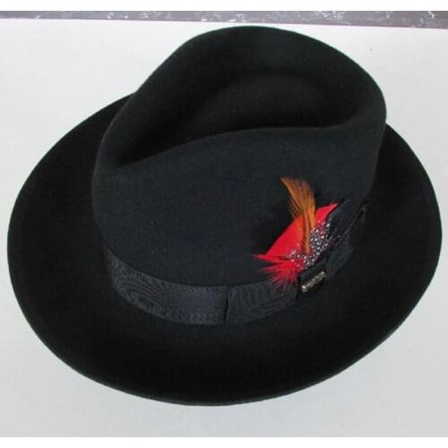 LIHUA Brand 100% wool derby felt billycock hats winter fashion Bowler Hat wool fedora trilby hats for men .2017 New Feather Hat