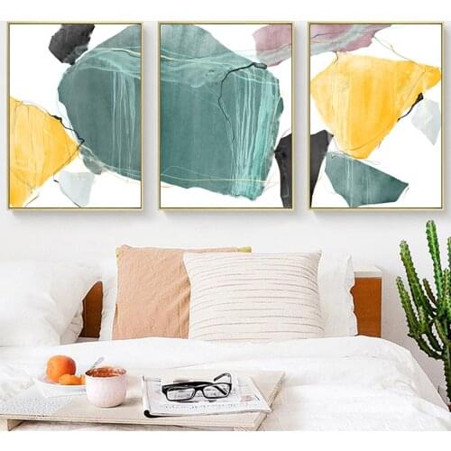Minimalist Wall Art Canvas Painting HD Picture Abstract Marble Stone Shape Geometry Posters Nordic Prints for Room Home Decor