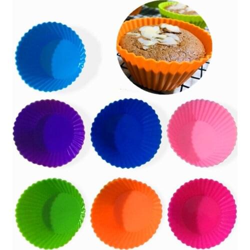 5/1PCS Silicon Cake Mold Baking Muffin Cupcake Round Shaped Reusable Food Grade Silicone No Smell Home Kitchen Cooking Tool