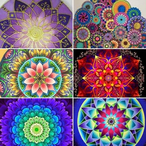 2020 Meian flower 5d diamond painting kits flower mandala mosaic art abstract embroidery pattern home craft art home decoration