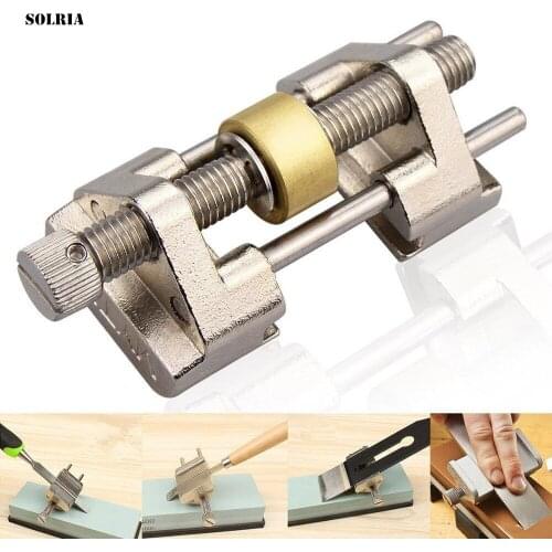 Stainless Steel Chisel Sharpener Side Clamping Fixed Angle Honing Guide for Wood Planer Flat Sharpening Wood Chisel Planer Blade