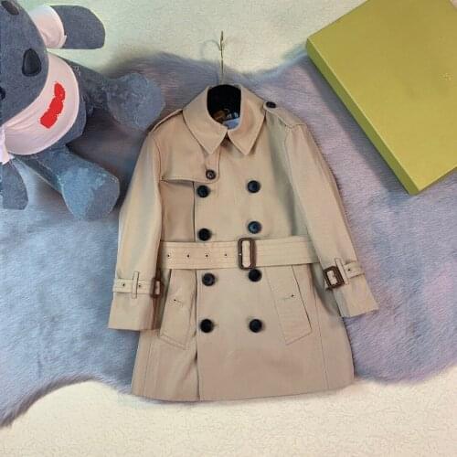 Brand new Childrens clothes 2021 autumn boys double-breasted college windbreaker fashion jacket British windbreakers