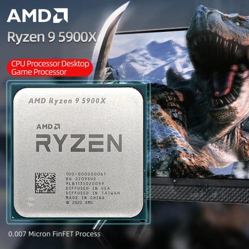 New AMD Ryzen 9 5900X R9 5900X 3.7 GHz Twelve-Core 24-Thread CPU Processor 7NM L3=64M 100-000000061 Socket AM4 no fan