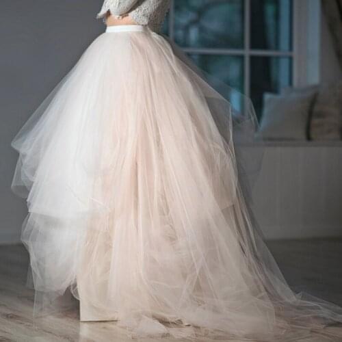 Extra Puffy Tulle Wedding Skirt Custom Made Blush Bridal Tulle Skirt 2018 High Quality Draped Bridal Gown Separates Photo Prop