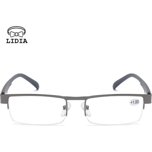 Far Sight Half Frame Presbyopic Glasses Unisex Degree +1.0+1.5+2.0+2.5+3.0+3.5+4.0 for The Elderly Business Computer Eyewear