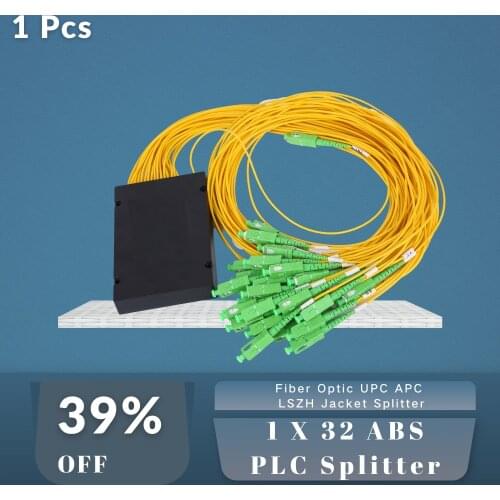 Low Price 1X32 ABS Splitter Single Mode SC/APC SC/UPC Fiber Optical PLC Box 1260-1650nm 2mm Drop CableHigh Quality