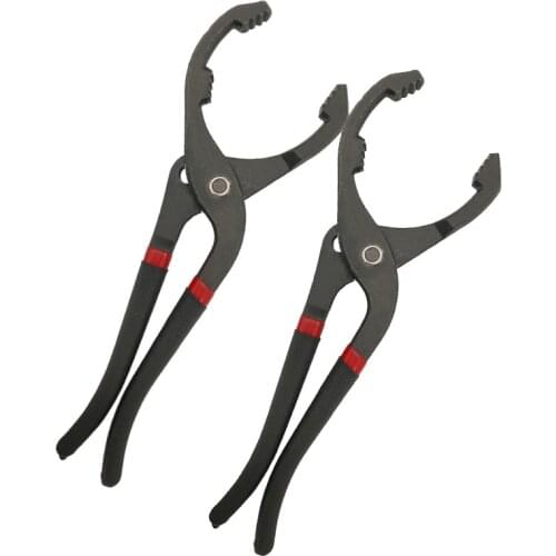 10-12 inch oil filter wrench pliers, high carbon steel non-slip design, blackened surface, 55-120mm opening, removable