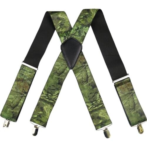 Winfox Vintage Men Military Suspenders Male Wide 5cm Camouflage Suspender Mans Brace Tactical Suspensorio 4 Clips