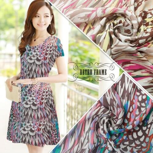 Silk Crepe de chine Silk Fabric European and American Fashion Fashion Patter/1m