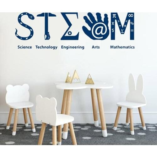 School Classroom Decor Steam Wall Decal Science Technology Engineering Arts Mathematics Logo Vinyl Sticker Education SK62