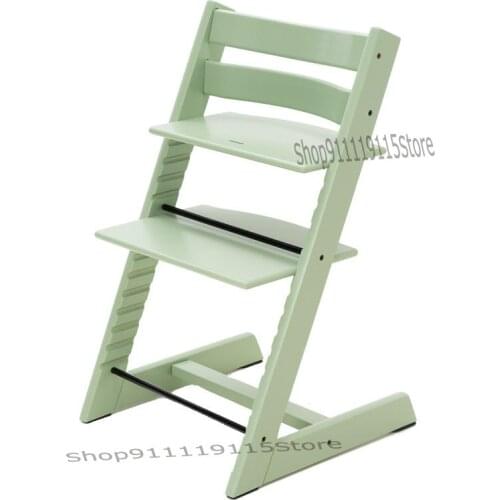 Nordic Baby Growth Chair Baby Dining Chair Table Chair Household Adjustable Children Eating Solid Wood Stool High Chair