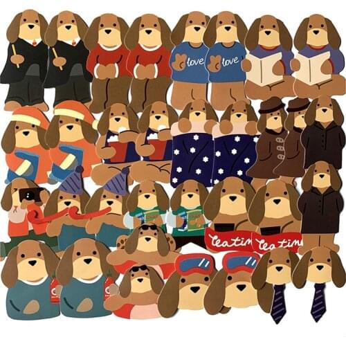 TD ZW 40Pcs Cartoon Gentleman Dog Stickers For Snowboard Laptop Luggage Car Fridge DIY Styling Vinyl Home Decor Pegatinas