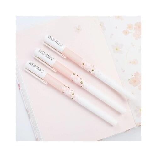 Creative Cherry blossoms gel pen 0.5mm black Refill Signature pen 10pcs free shipping
