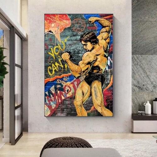 Street Graffiti Boxing Muscle HunK Man Canvas Paintings on The Wall Art Posters and Prints Decorative Canvas Picture for Home