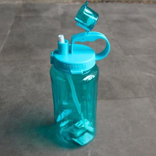 High Quality big capacity 1000/2000ml Outdoor hiking canteen with handgrip straw strap sports food grade plastic water bottle