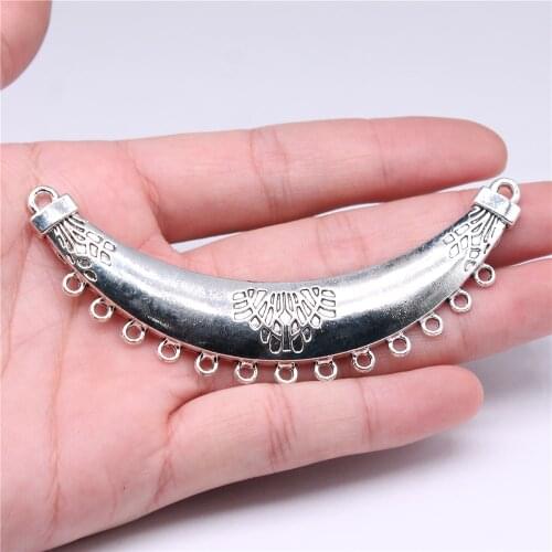 WYSIWYG 1pcs 95mm Charm Necklace Connector For Jewelry Necklace Making Antique Bronze Color Necklace Connector Charms