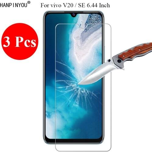 3 Pcs/Lot 9H 2.5D Tempered Glass Screen Protector For vivo V20 / SE 6.44" Protective Film + Clean Tools