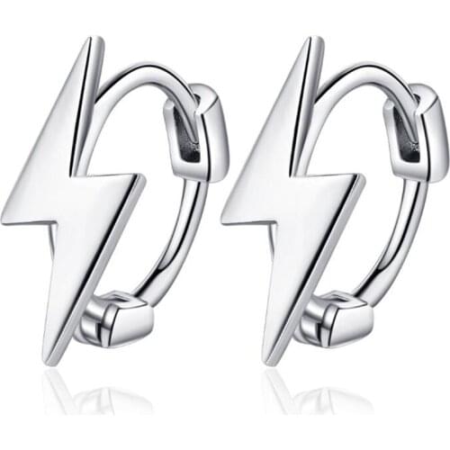 Creative Design Lightning Clip Earrings Hip Hop Cool Women Earrings Accessories Fasion Jewelry