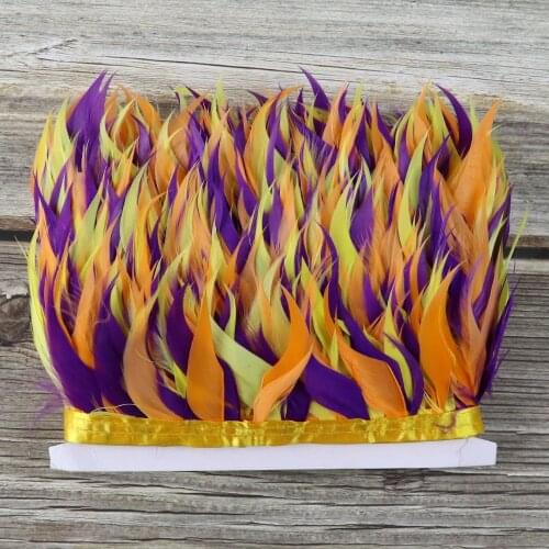 1yard/lot Stripped Goose Feather Trim three-color Natural goose plume on Ribbon Wedding Dress Decoration Sewing Plume for Crafts