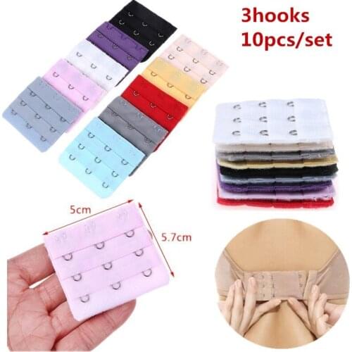 10pcs/set Woman Bra Extender Strap Extension 3 Hooks Bra Sets Accessories Women Ladys