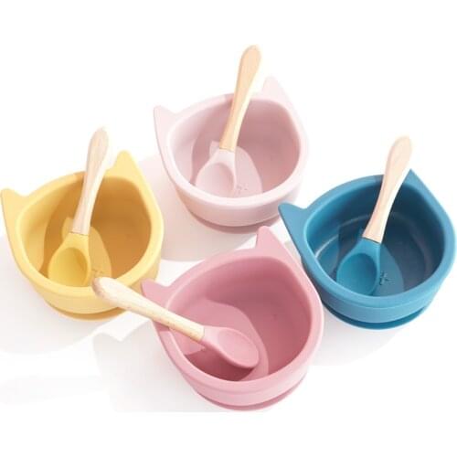 11colors Customized Childrens Tableware Cartoon Animal Bowl Plate For Food With Suction Cup Waterproof Dishes Baby Accessories