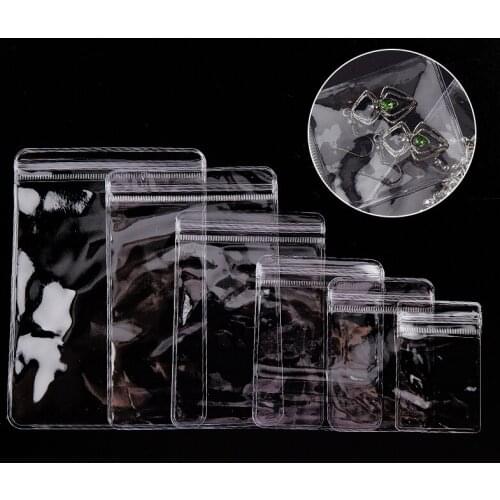 20Pcs 26 Wires PVC Transparent Ziplock Bags Thicken Storage Gift Jewelry Packing Decoration Bag Small Size